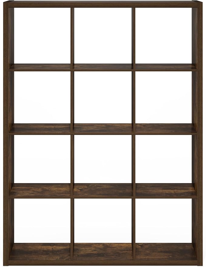 Furinno Cubicle Open Back Decorative Cube Storage Organizer, Amber Pine - Image 9