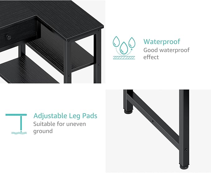 DLisiting Black Corner Desk for Small Space - Image 9