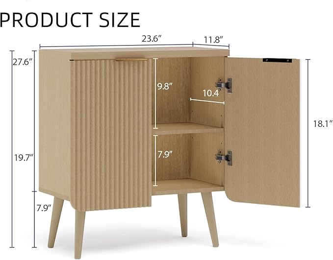 Buffet Cabinet, Sideboard Fluted Cabinet Modern Kitchen Buffet Storage Cabinets - Image 2