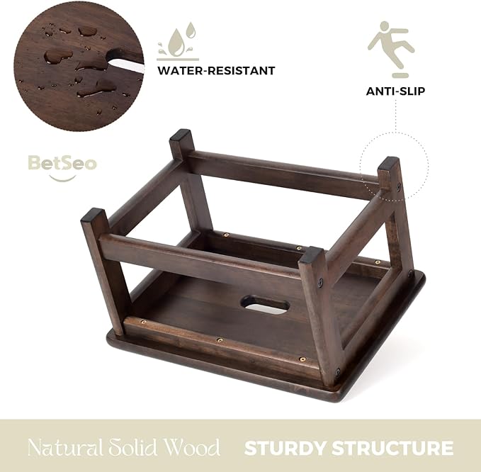 Wooden Step Stool Bed Steps for High Beds for Adults - Image 3