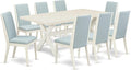 East West Furniture X027LA015-9 9 Piece Dining Set Includes a Rectangle Dining by EastWestFurniture