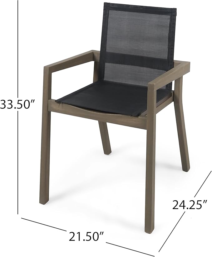 Merax Mesh Seating Solid Wood Dining Chairs Set of 2, French Country Style - Image 10