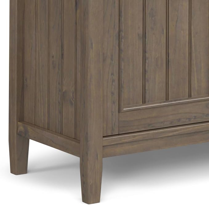 SIMPLIHOME Lev SOLID WOOD 53 Inch Wide Contemporary TV Media Stand in Smoky - Image 11
