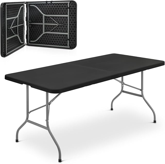 Athena Collection 6 ft Square Folding Dining Table, Large Plastic Foldable by AthenaCollectionFurniture