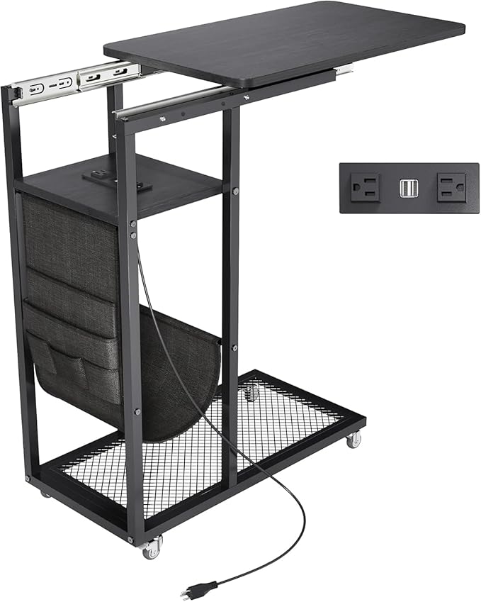 Colima C Shaped End Table with Charging Station - Image 7
