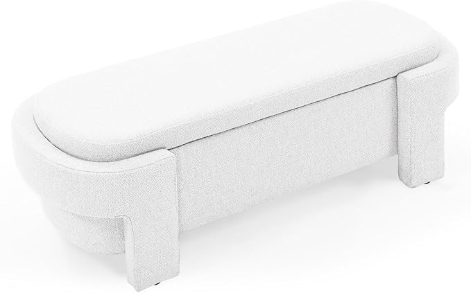 KEIKI 51" Linen Ottoman Bench - Image 7