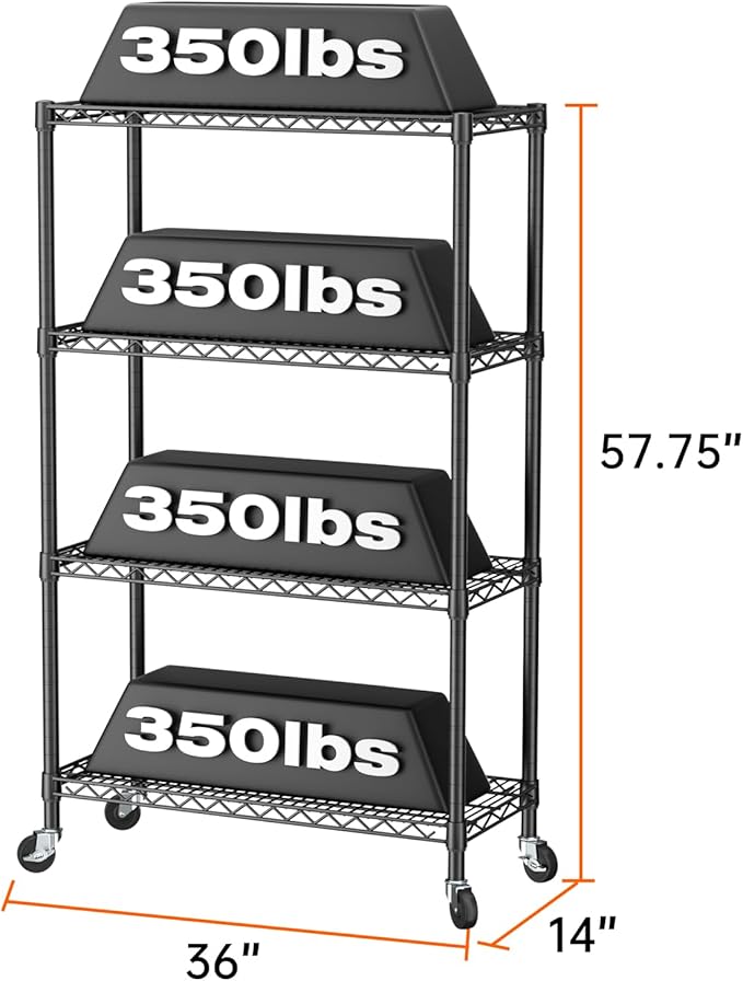 SINGAYE 4 Tier Adjustable Storage Shelf - Image 3