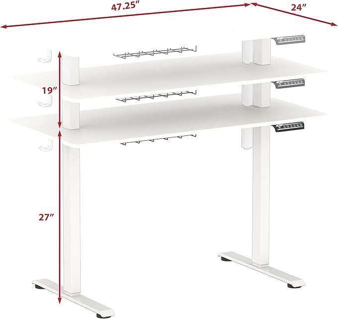 SHW 48-Inch Electric Height Adjustable Sit to Stand Desk - Image 3