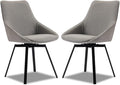 Dining Chairs Set of 2 Light Grey Living Room Chairs Fabric Upholstered Kitchen by DYCHILHOME