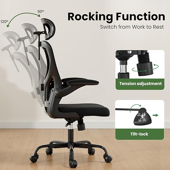 Ergonomic Office Chair, Comfy Home Office Chair High Back Computer Chair - Image 4