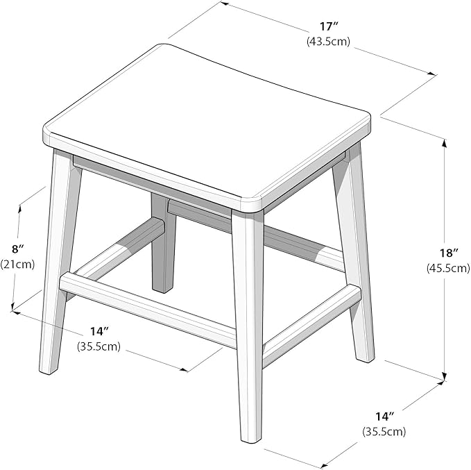 Plank+Beam Smythe Dining Stool, Sturdy Wood Modern Kitchen Stool, Saddle Seat - Image 3