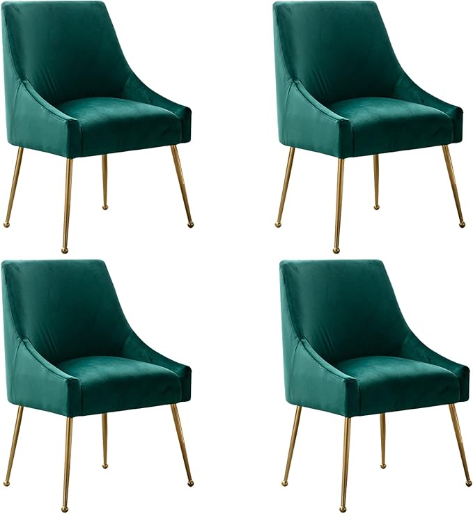 Modern Velvet Dining Chairs Set of 4, Contemporary Upholstered Furniture by HOLILA