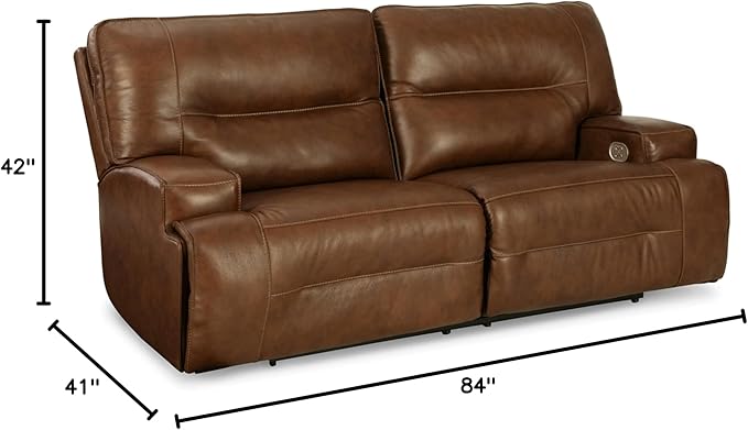 Signature Design by Ashley Francesca Modern Tufted Leather 2 Seat Power - Image 3