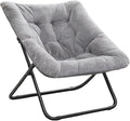 Tiita Comfy Saucer Chair, Soft Faux Fur Oversized Folding Accent Chair by TiitaHome