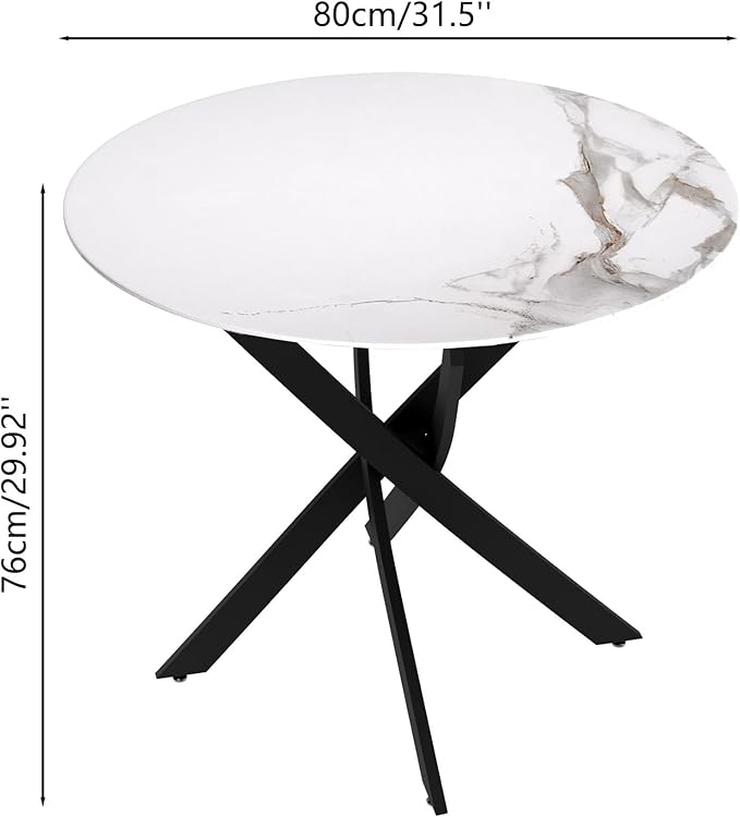 Marble Round Dining Table for 2-4 - Image 5