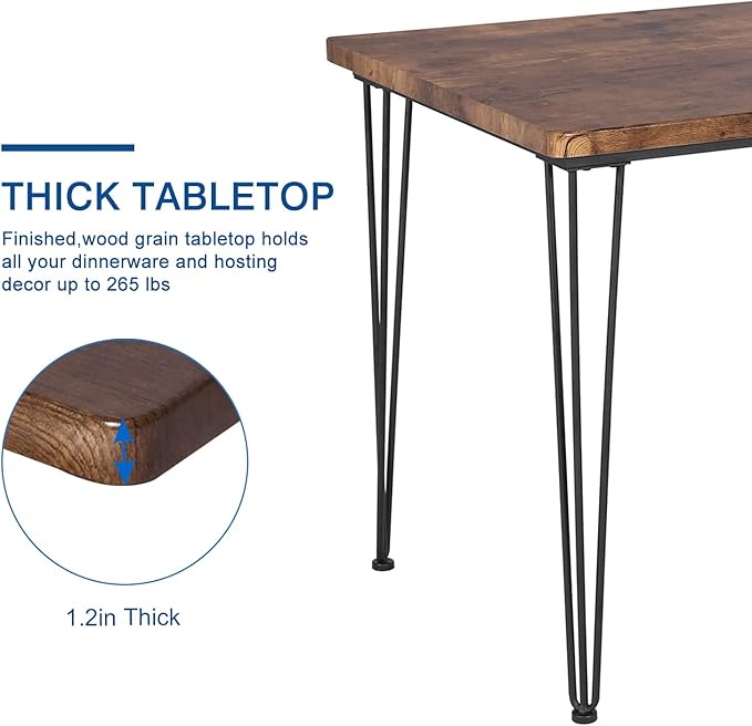 VECELO 3-Piece Dining Room Kitchen Table and Pu Cushion Chair Sets - Image 8
