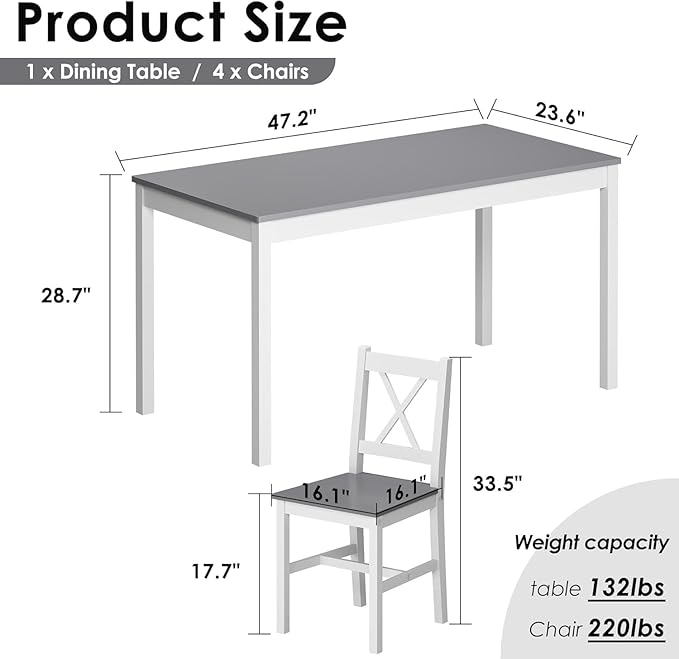 sogesfurnituer 5 Piece Kitchen Dining Room Table Sets - Image 2