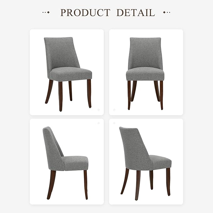 COLAMY Upholstered Dining Chairs Set of 2, Mid Century Modern Kitchen Chairs - Image 7