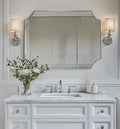 ANDY STAR Brushed Nickel Mirror 30x40 Inch, Scalloped Bathroom Mirror, Large by ANDYSTAR