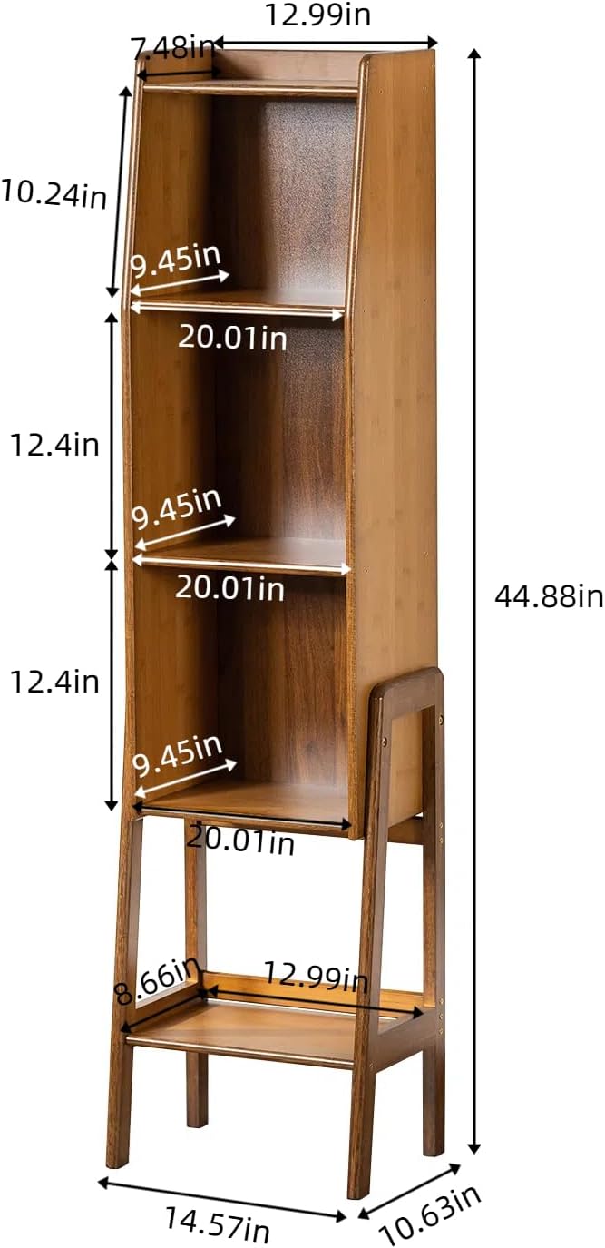 4-Tier Bamboo Bookshelf - Image 2