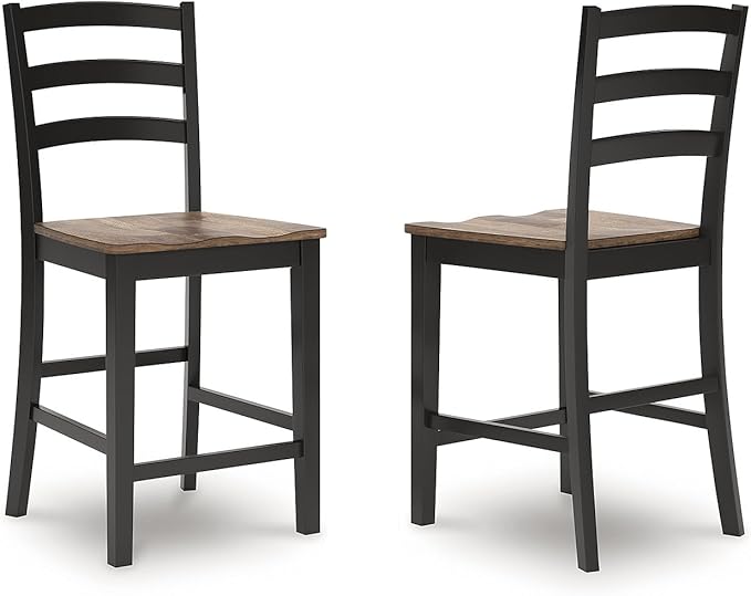 Signature Design by Ashley Wildenauer Farmhouse Armless Ladder Back Counter - Image 9
