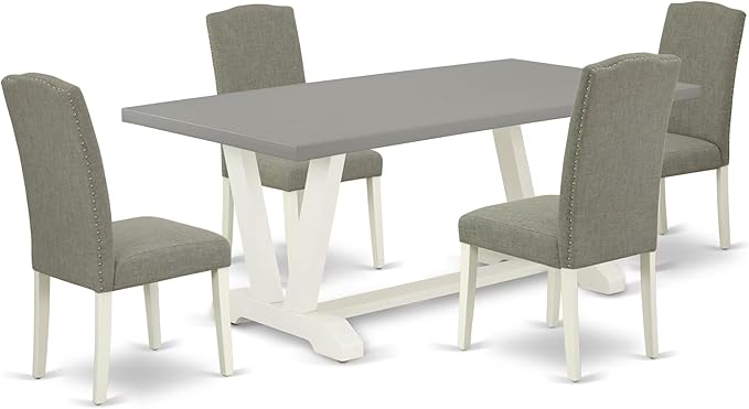 East West Furniture V097EN206-5 5 Piece Dining Table Set Includes a Rectangle by EastWestFurniture
