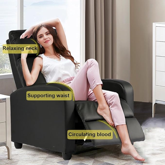 BestMassage | Recliner Chair | No Massage Function | Leather Black | - Image 7