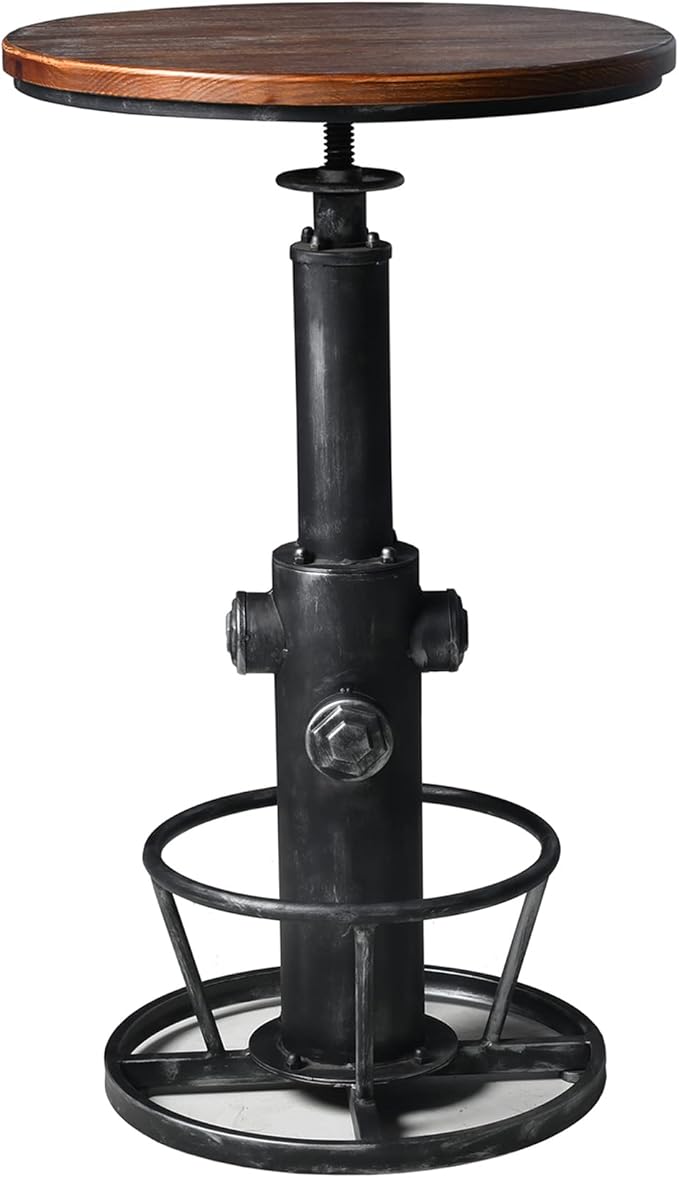 Topower Industrial Bar Table 38.58-48.43" Adjustable Pub Table Kitchen Dining - Image 4