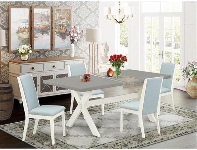 East West Furniture X097LA015-5 5 Piece Kitchen Table Set - Image 2