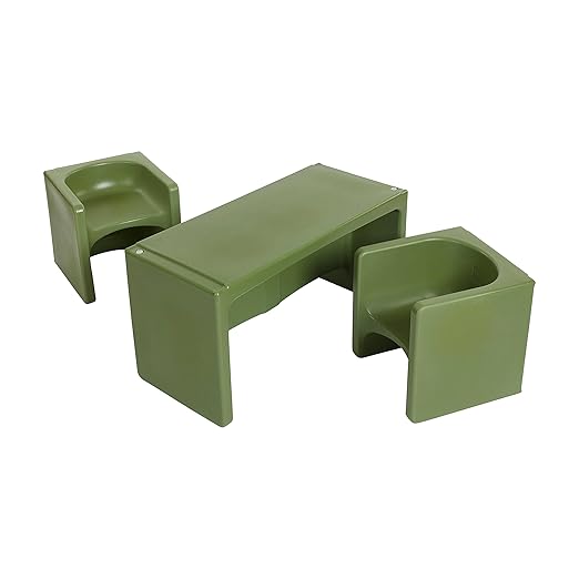 ECR4Kids Tri-Me Table and Cube Chair Set, Hunter Green by ECR4Kids