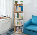 Heehee Rotating Wooden Bookshelf 360 Display 4 Tier Floor Standing Bookcase by Heehee