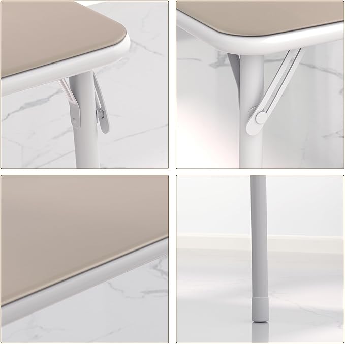 VECELO Portable Folding Card Table Square and Chair Set - Image 5