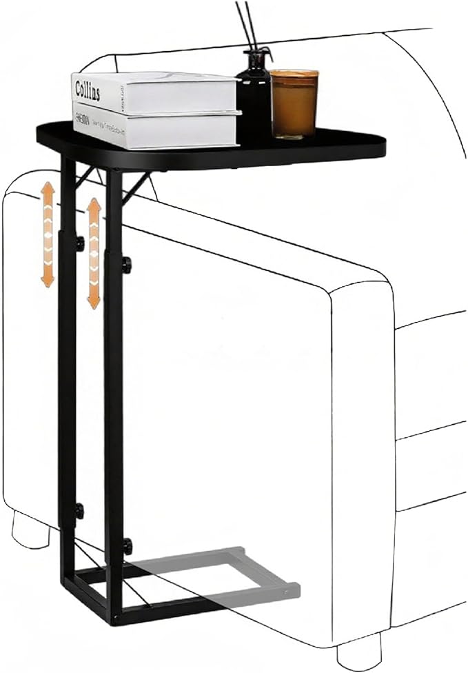 Premium Adjustable C Shaped End Table, Mini Side Tables by OFIDELITY