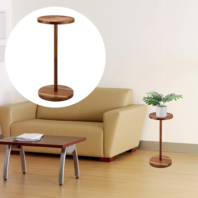 Acrylic Drink End Table, 9.8" Round Modern Side Coffee Table - Image 4