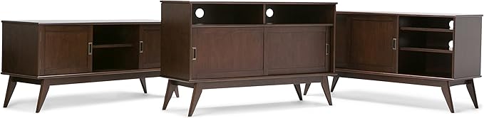SIMPLIHOME Draper SOLID HARDWOOD 60 inch Wide Mid Century Modern TV Media Stand - Image 16