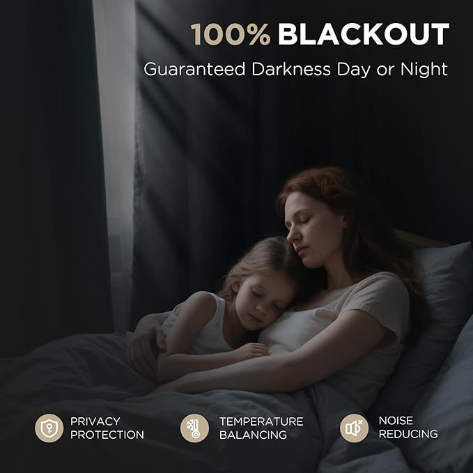 Joydeco 100% Blackout Curtains for Bedroom - Image 3