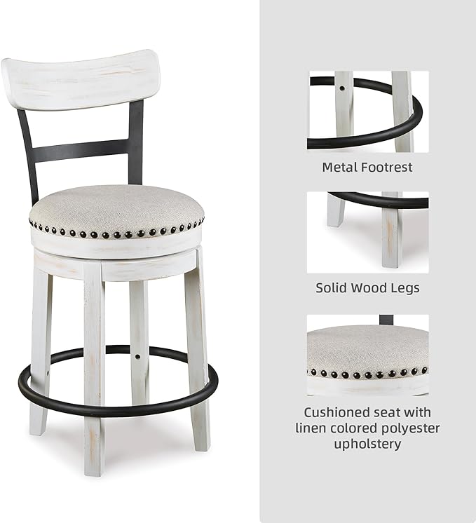 Signature Design by Ashley Valebeck 24.5" Modern Swivel Counter Height Barstool - Image 7