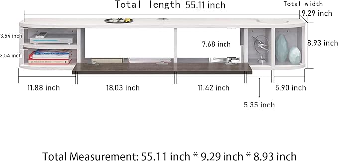 Pmnianhua Modern Floating TV Stand, Floating TV Console, Wall Mounted TV Cabinet - Image 5
