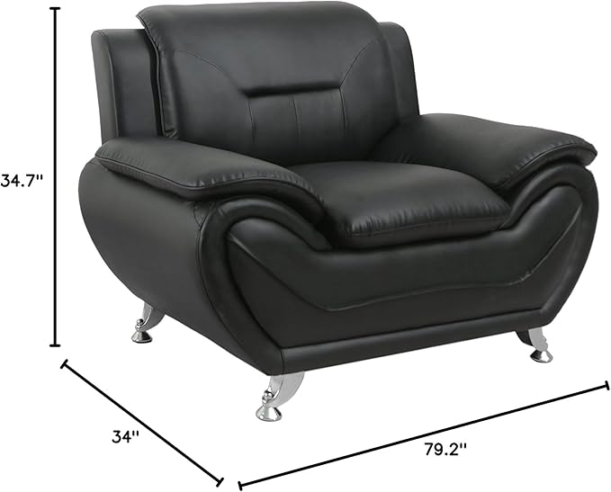 Container Furniture Direct Michael Sofa and Chair Set Black - Image 3