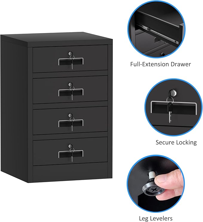 Metal Storage Cabinet with Lockable Drawers - Image 6