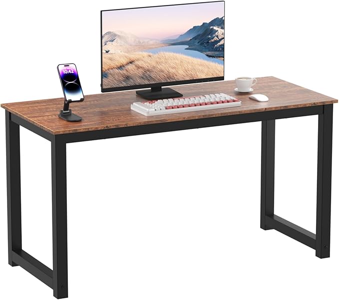 Decoholic 55 Inch Computer Desk, Home & Office PC Laptop Study Writing Table by DECOHOLIC