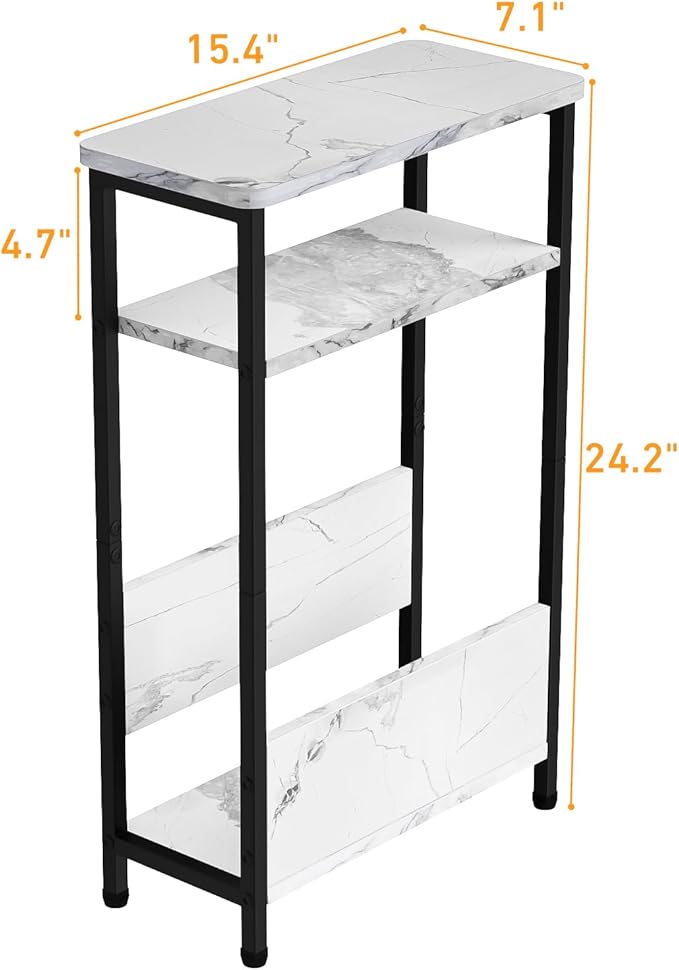 7.1" Narrow Side Table for Small Spaces, 3 Tier Small End Table - Image 3