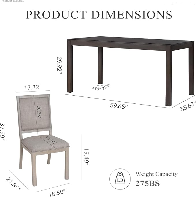 COLAMY Rectangular Dining Table Set - Image 2