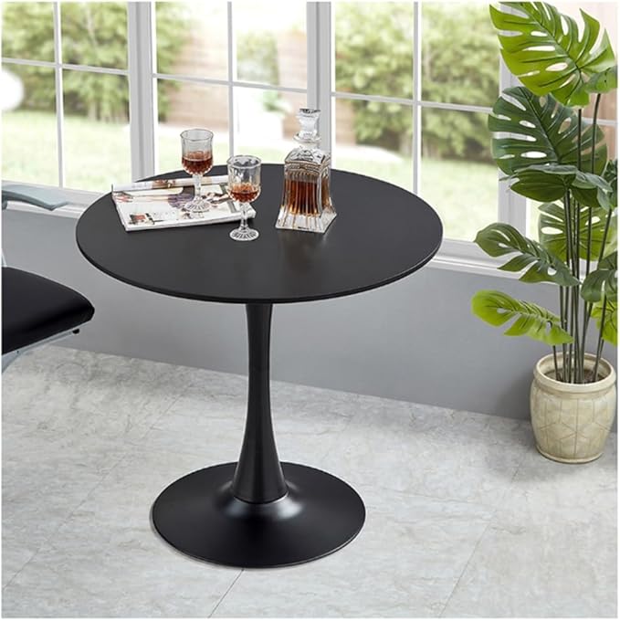 31.2" Tulip Dining Table, Mid-Century Modern Style, Round MDF Top by HYYTEIBL