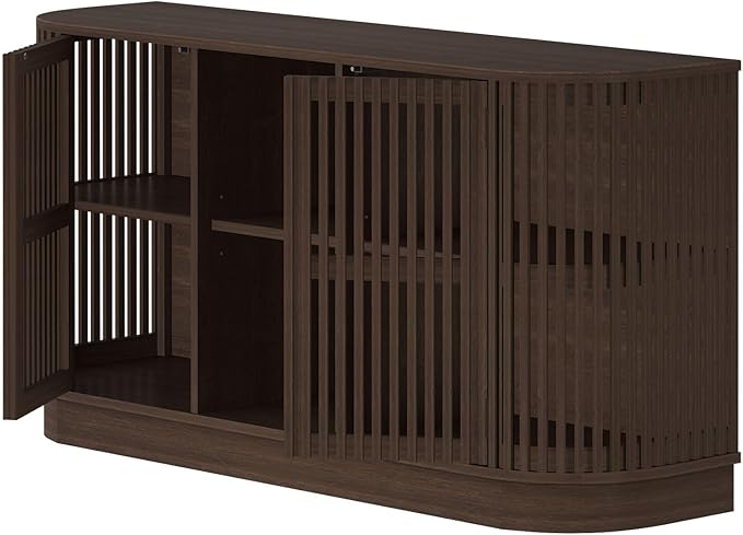 Plank+Beam Contour Wood TV Stand, Two Door Solid Wood Entertainment Console - Image 10
