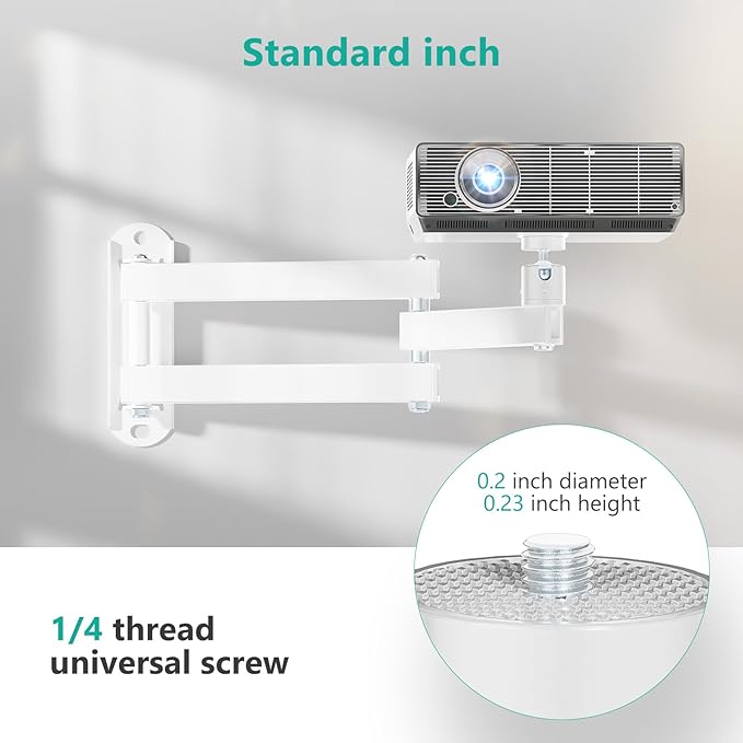 WALI Foldable Projector Wall Mount Universal Adjustable Wall Projector Mount - Image 2