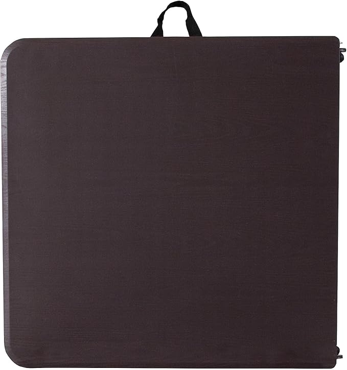 Flash Furniture Mills 4-Foot Height Adjustable Bi-Fold Brown Wood Grain Plastic - Image 5