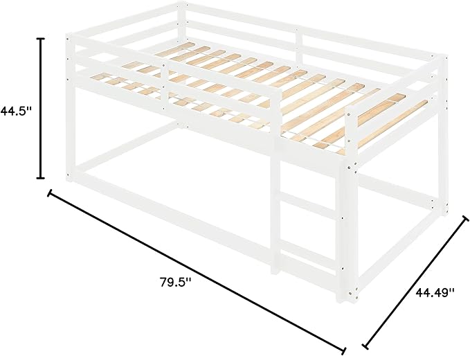 HomSof Twin Over Twin Low Floor Loft Bed - Image 10