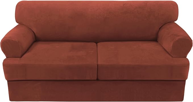 H.VERSAILTEX Sofa Cover 3 Piece T Cushion Sofa Slipcovers Thick Velvet Couch by HVERSAILTEX