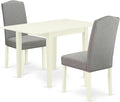 East West Furniture 1NDEN3-LWH-06 3 Piece Dining Table Set Contains a Rectangle by EastWestFurniture